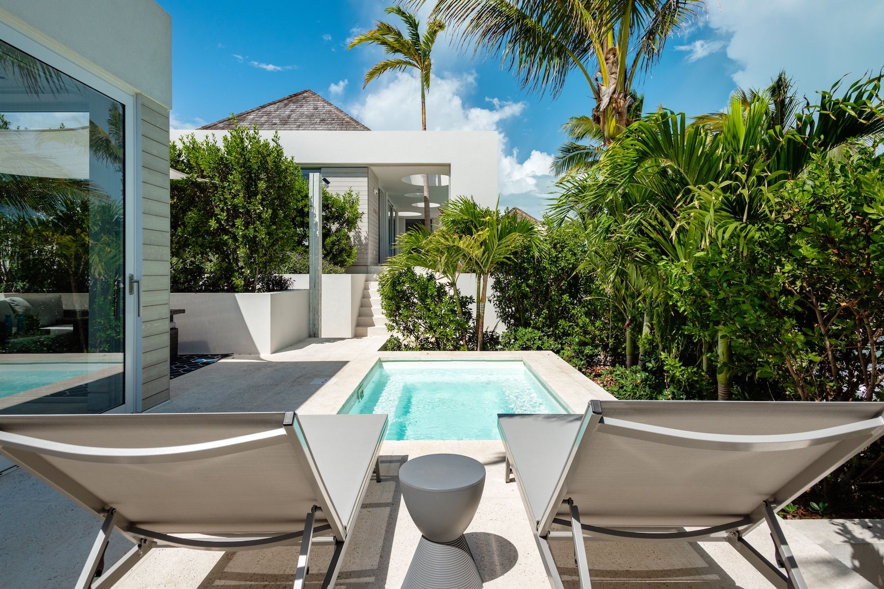 Blue villa photo.